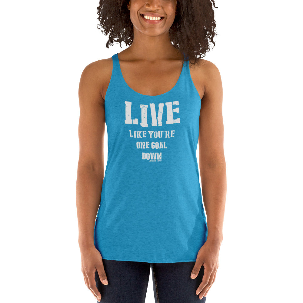 One Goal Down Ladies' Triblend Racerback Tank