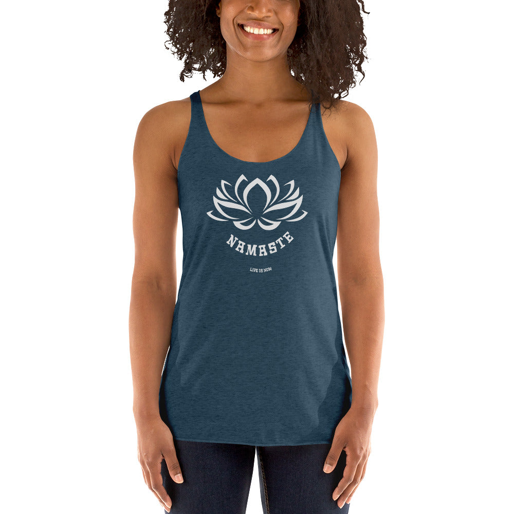 Lotus Flower Namaste Ladies' Triblend Racerback Tank