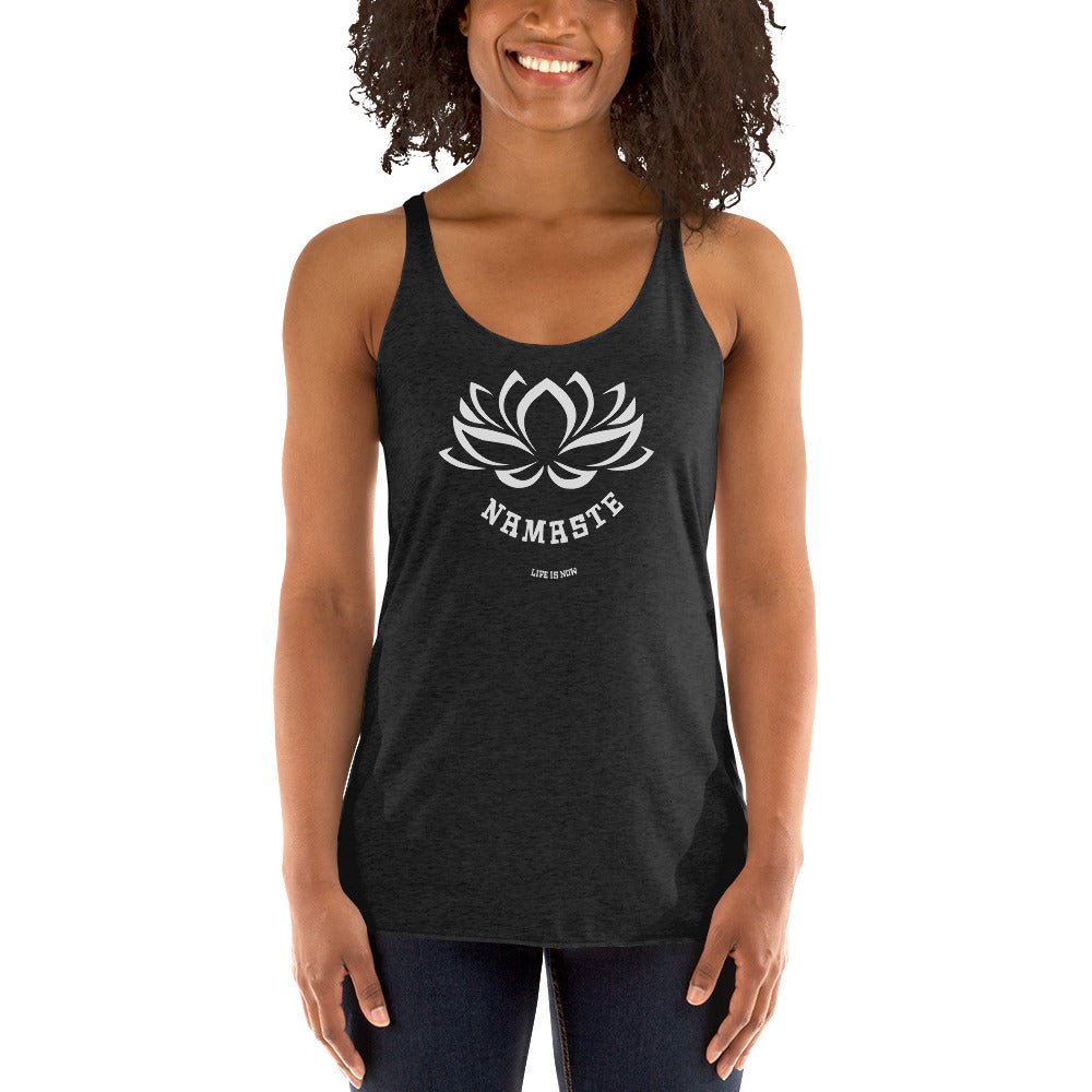 Lotus Flower Namaste Ladies' Triblend Racerback Tank