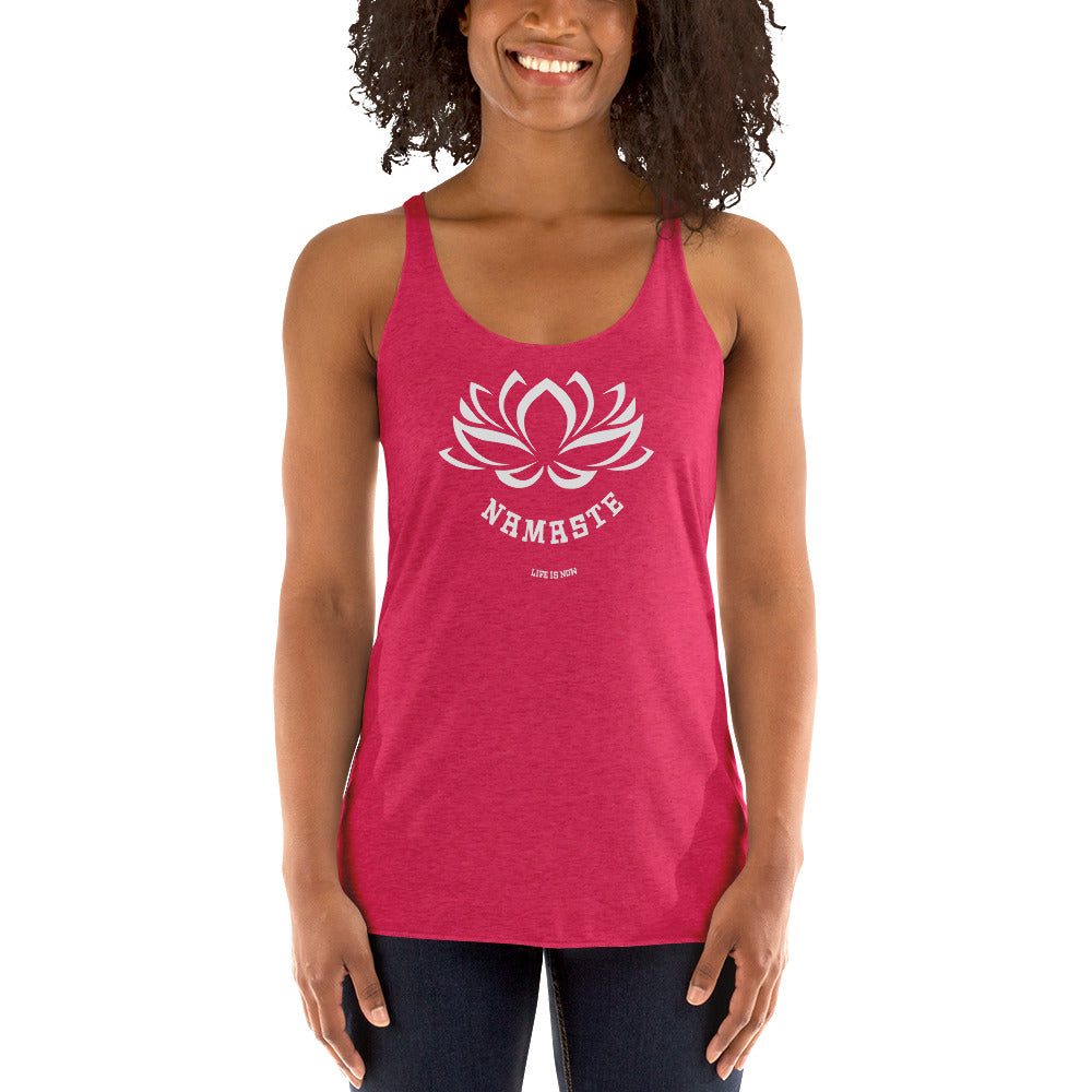 Lotus Flower Namaste Ladies' Triblend Racerback Tank