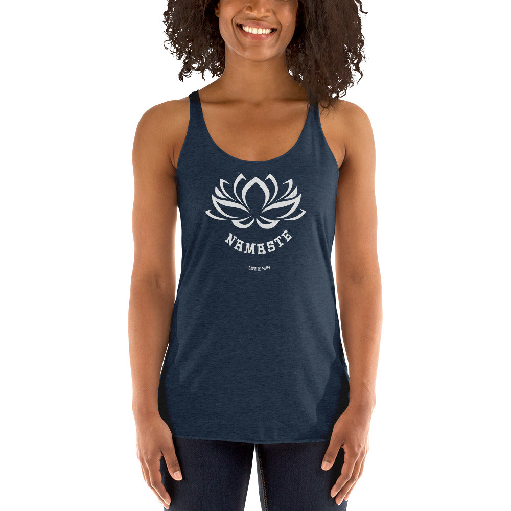 Lotus Flower Namaste Ladies' Triblend Racerback Tank