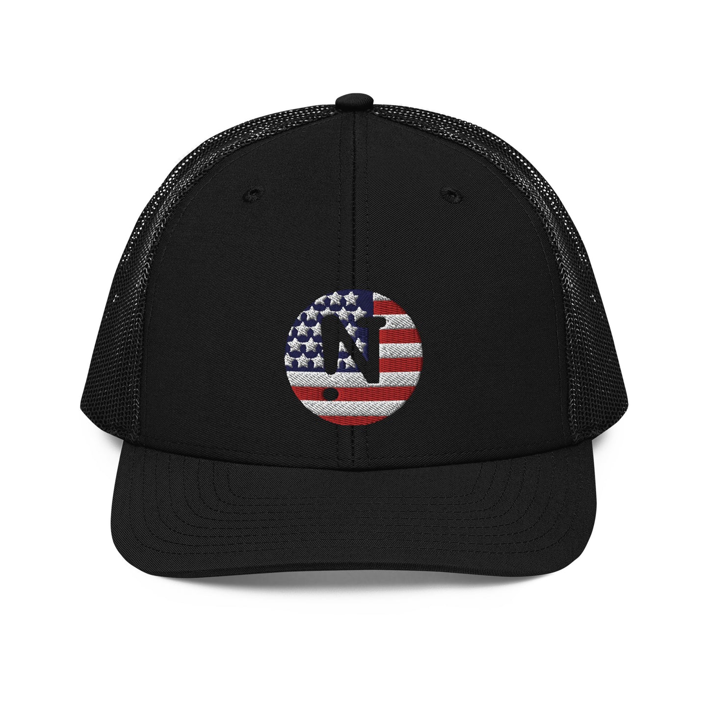 !N US Flag Trucker Cap