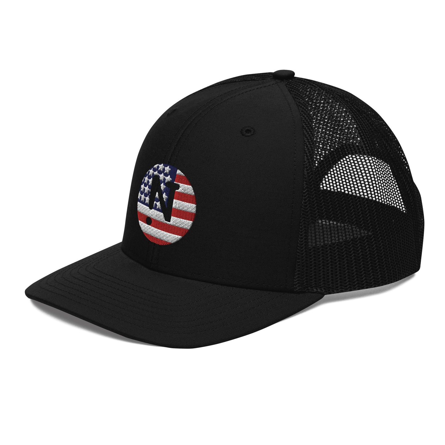 !N US Flag Trucker Cap