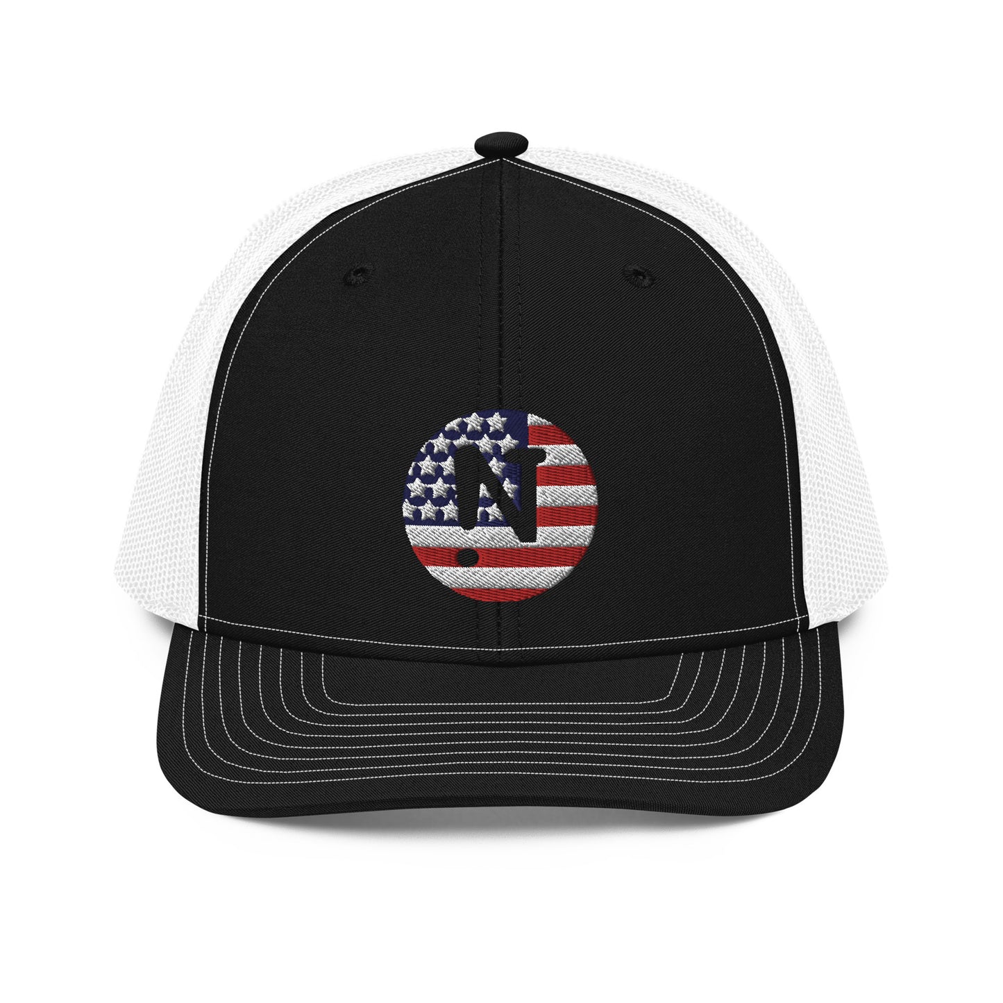 !N US Flag Trucker Cap