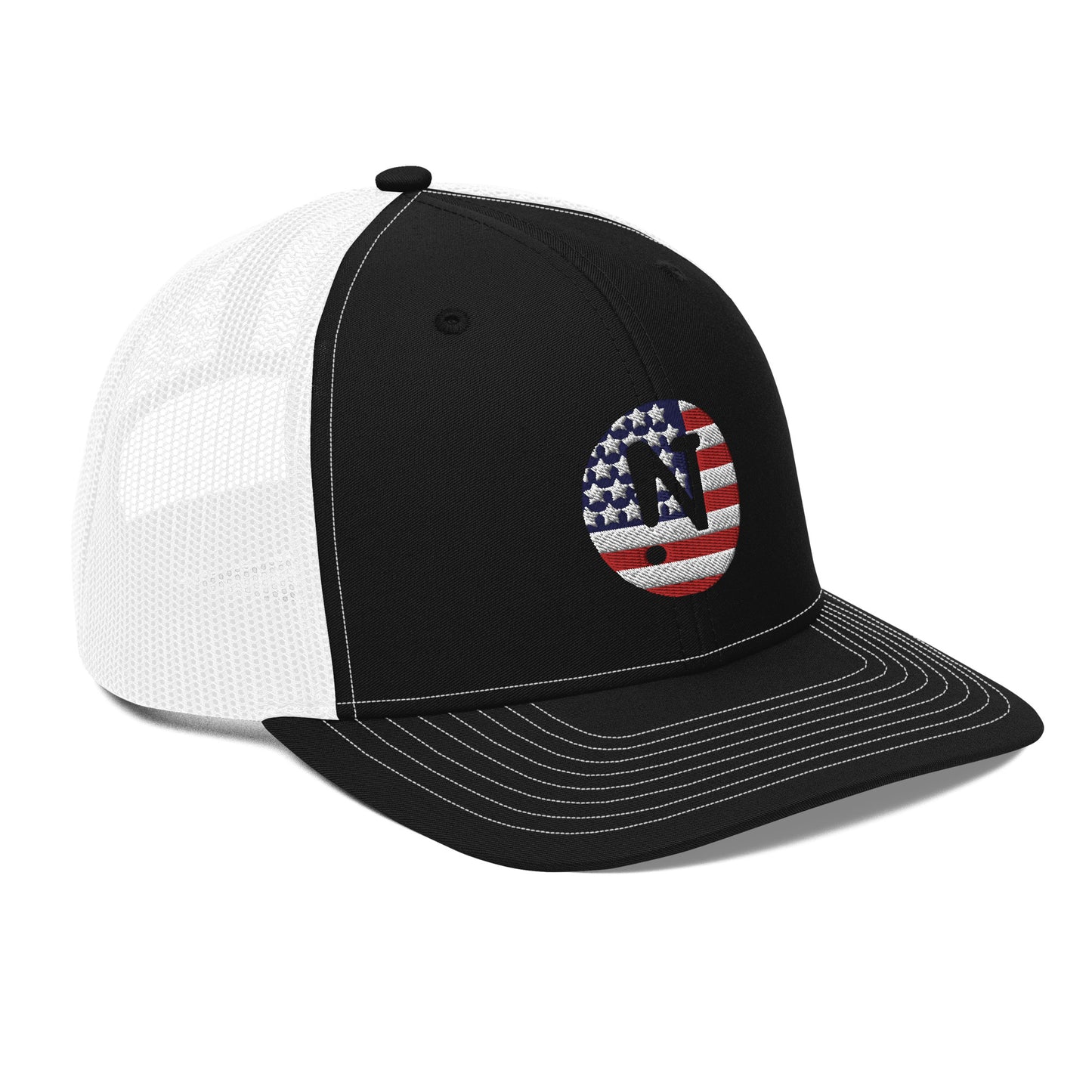 !N US Flag Trucker Cap