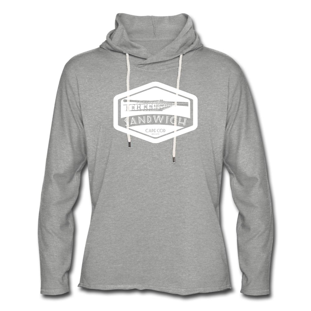 Sandwich Boardwalk Badge Unisex Lightweight Terry Hoodie - heather gray