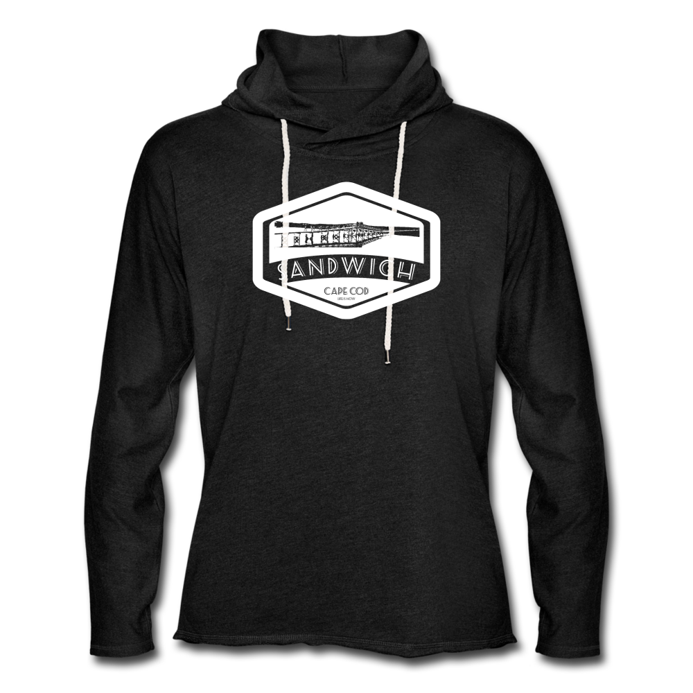 Sandwich Boardwalk Badge Unisex Lightweight Terry Hoodie - charcoal gray