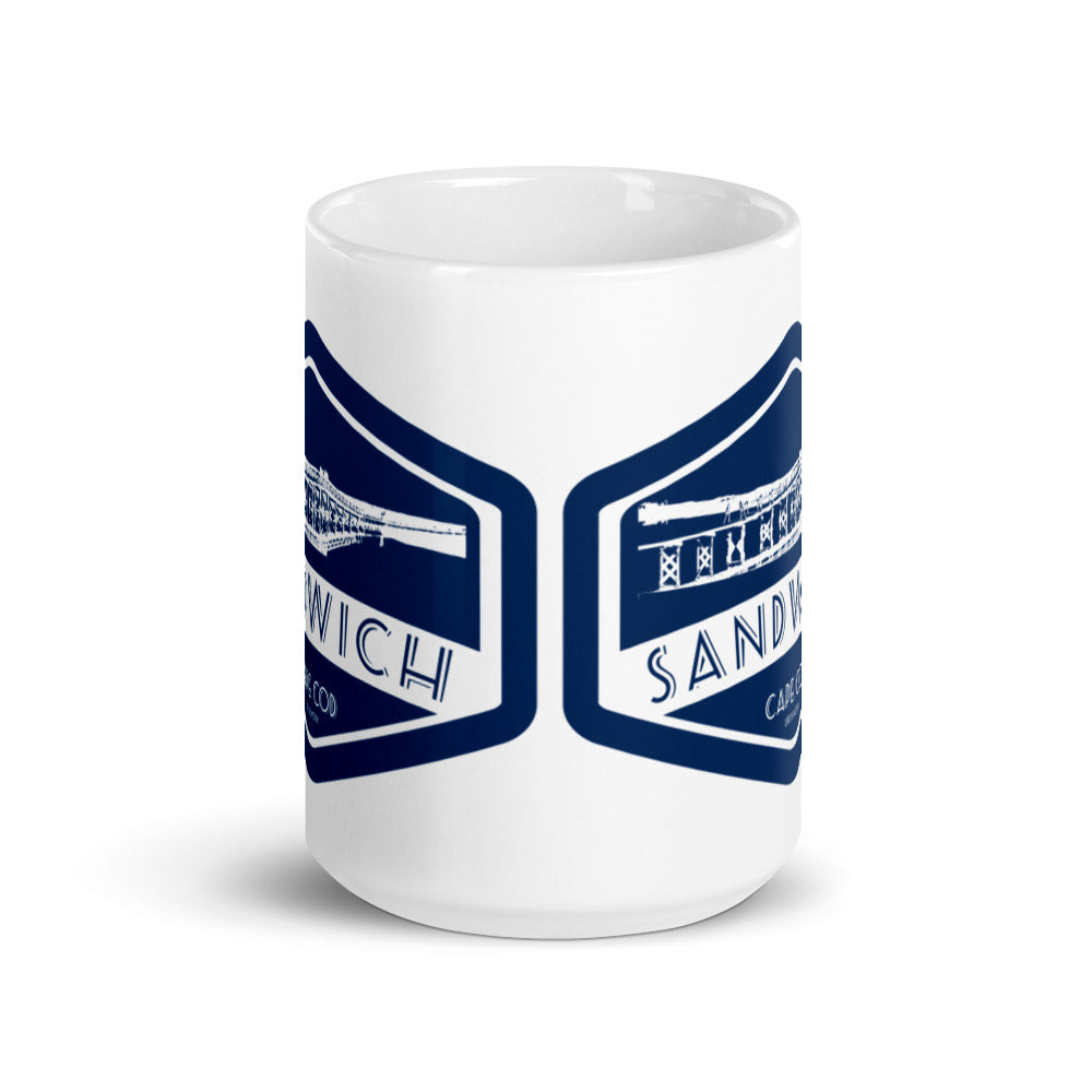 Sandwich Boardwalk Badge White glossy mug