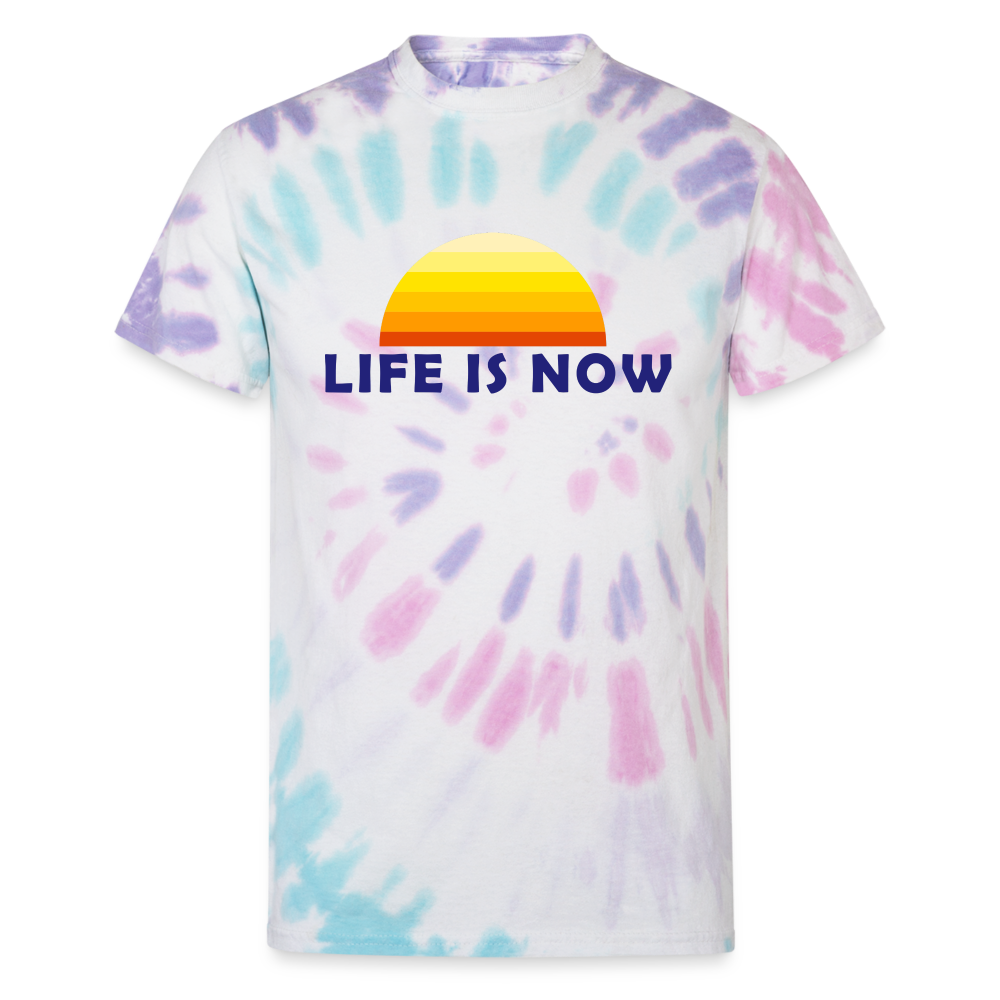 LiFE is NOW Sunset Unisex Tie Dye T-Shirt - Pastel Spiral