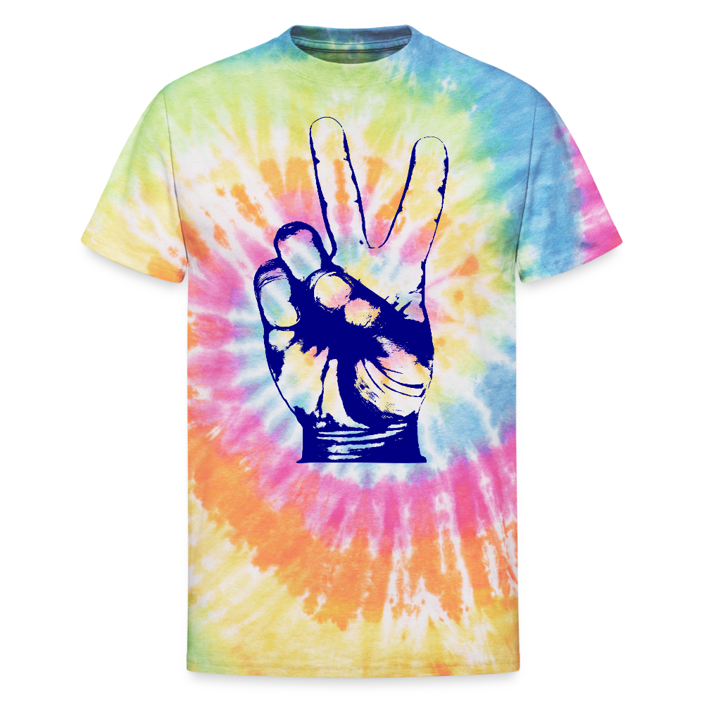 Unisex Tie Dye Peace T-Shirt - rainbow