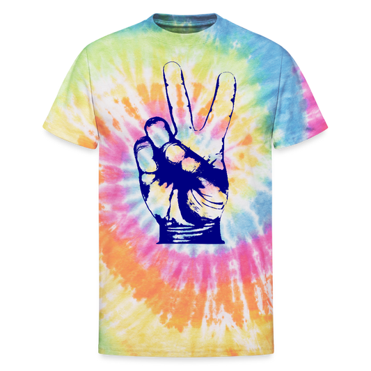 Unisex Tie Dye Peace T-Shirt - rainbow