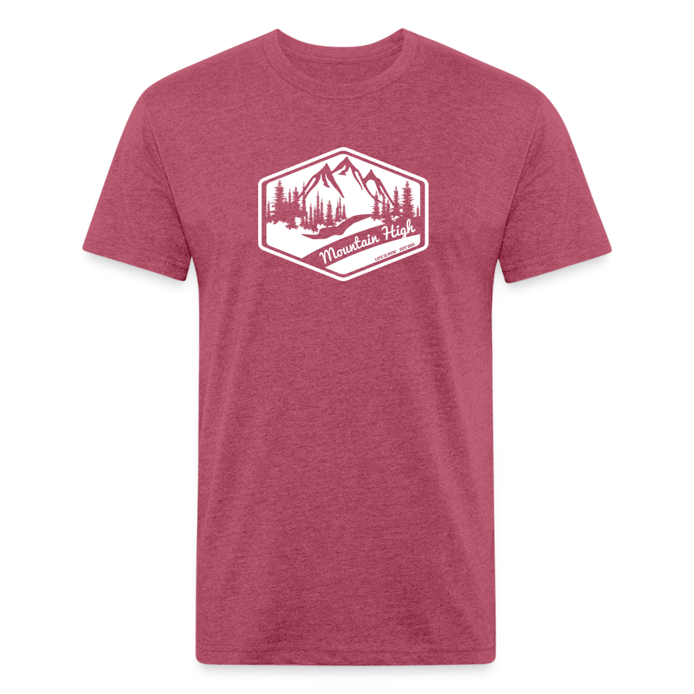 Mountain High Fitted Cotton/Poly T-Shirt - heather burgundy