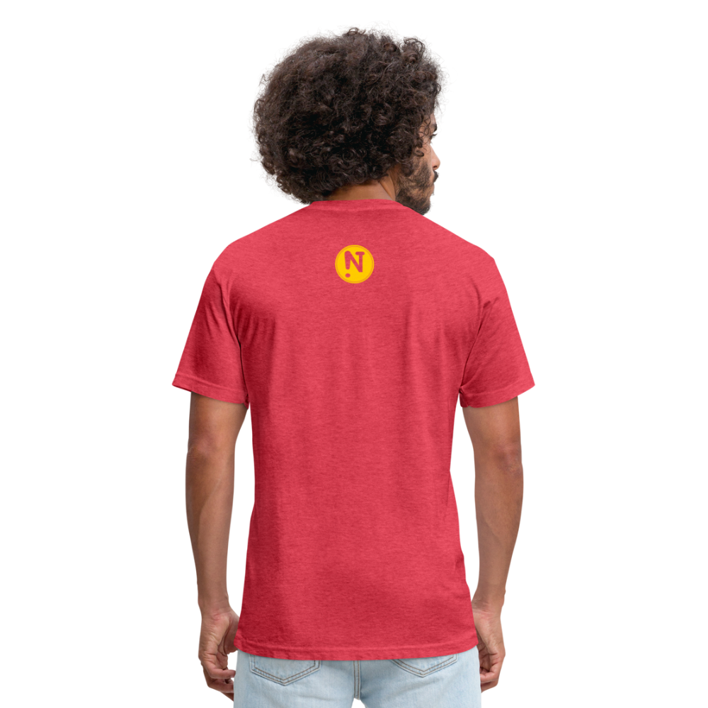 Squiggle Sunflower Fitted Cotton/Poly T-Shirt - heather red