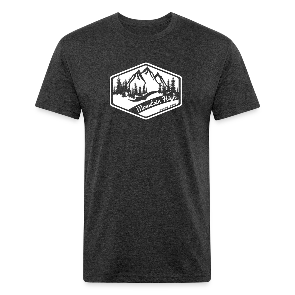 Mountain High Fitted Cotton/Poly T-Shirt - heather black