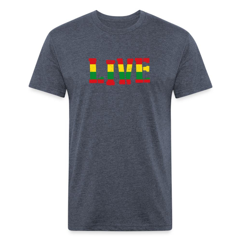 Rasta Live Fitted Cotton/Poly T-Shirt - heather navy