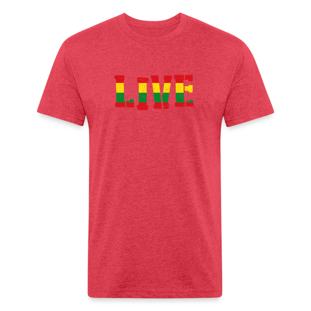 Rasta Live Fitted Cotton/Poly T-Shirt - heather red