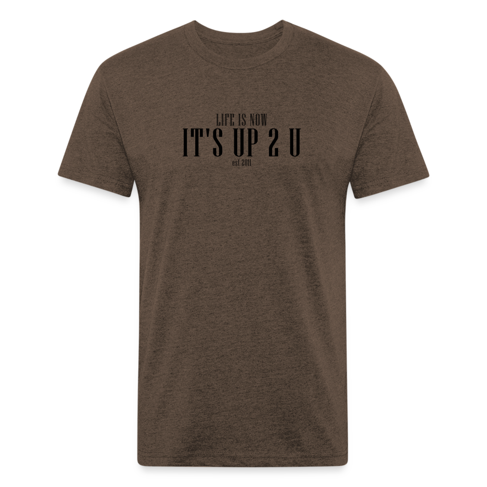 It's Up 2 U Fitted Cotton/Poly T-Shirt - heather espresso