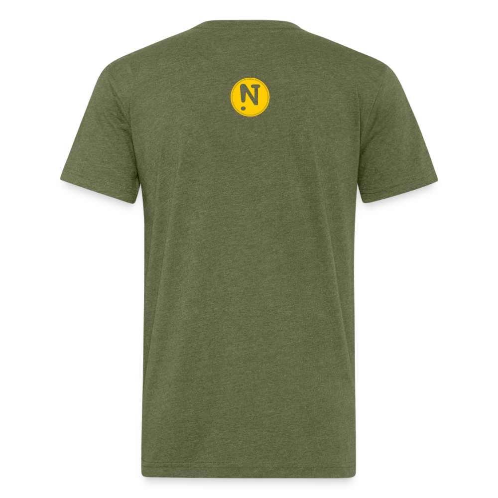 Squiggle Sunflower Fitted Cotton/Poly T-Shirt - heather military green