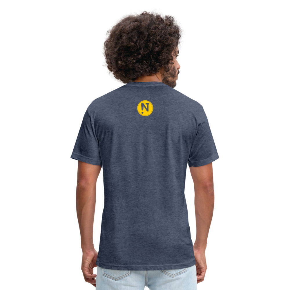 Squiggle Sunflower Fitted Cotton/Poly T-Shirt - heather navy