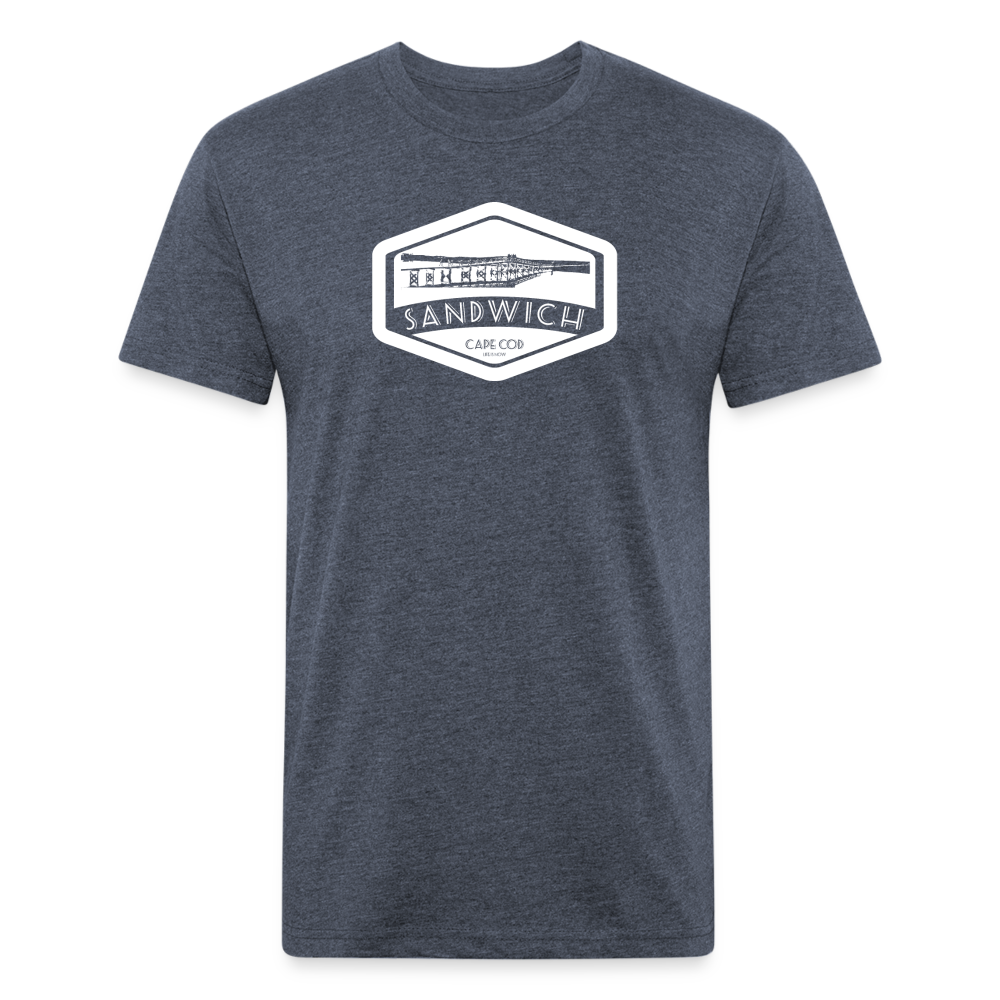 Sandwich Boardwalk Fitted Cotton/Poly T-Shirt - heather navy