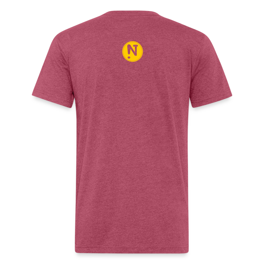 Squiggle Sunflower Fitted Cotton/Poly T-Shirt - heather burgundy