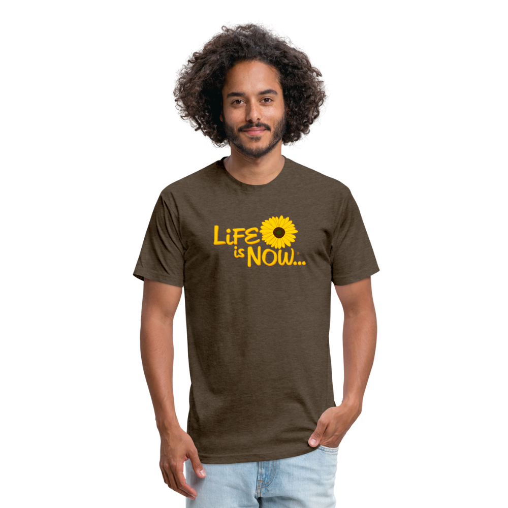 Squiggle Sunflower Fitted Cotton/Poly T-Shirt - heather espresso