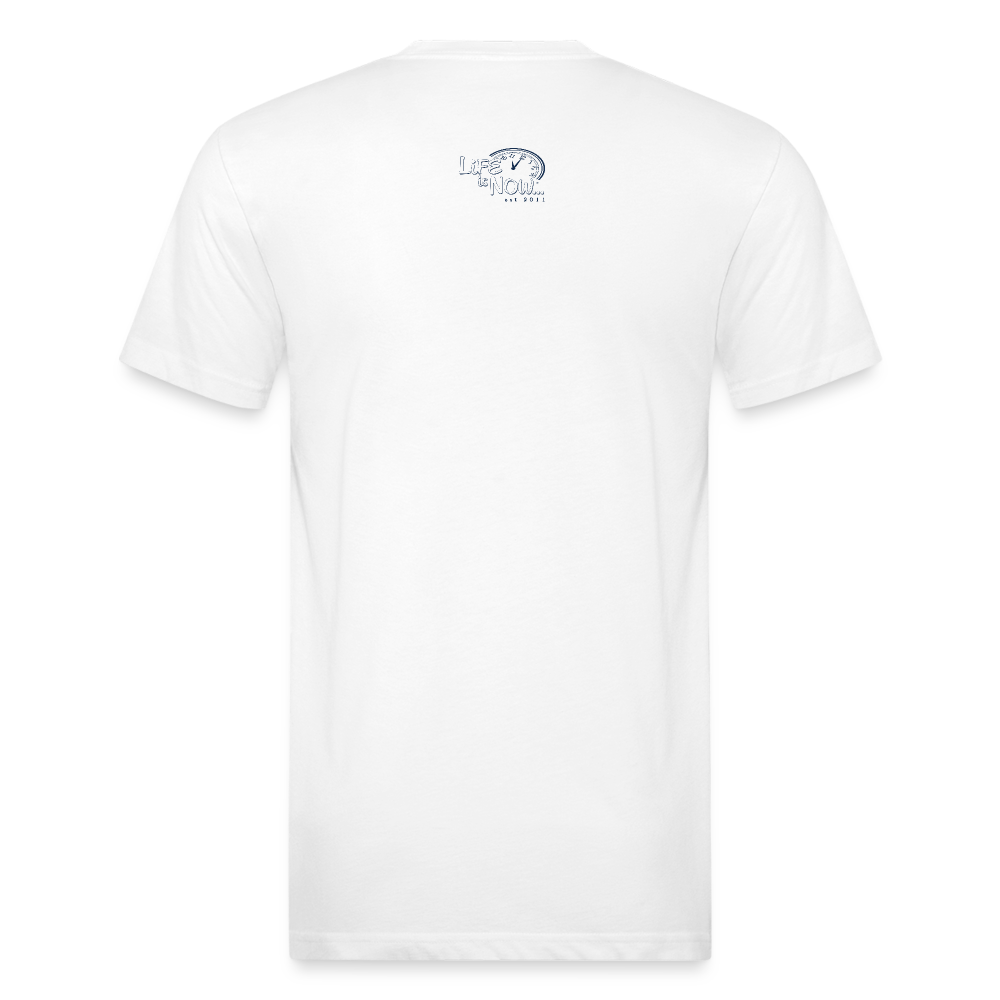 Sandwich Boardwalk Navy Fitted Cotton/Poly T-Shirt - white