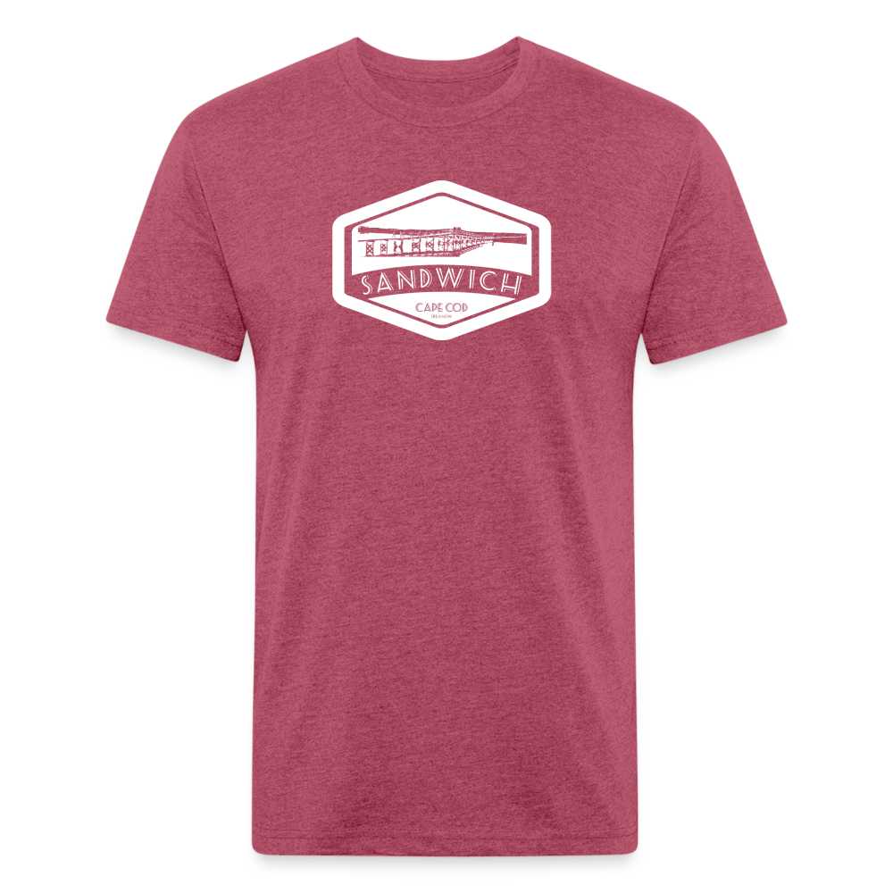 Sandwich Boardwalk Fitted Cotton/Poly T-Shirt - heather burgundy