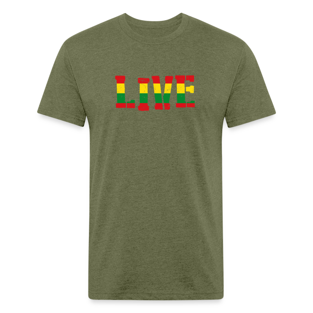 Rasta Live Fitted Cotton/Poly T-Shirt - heather military green