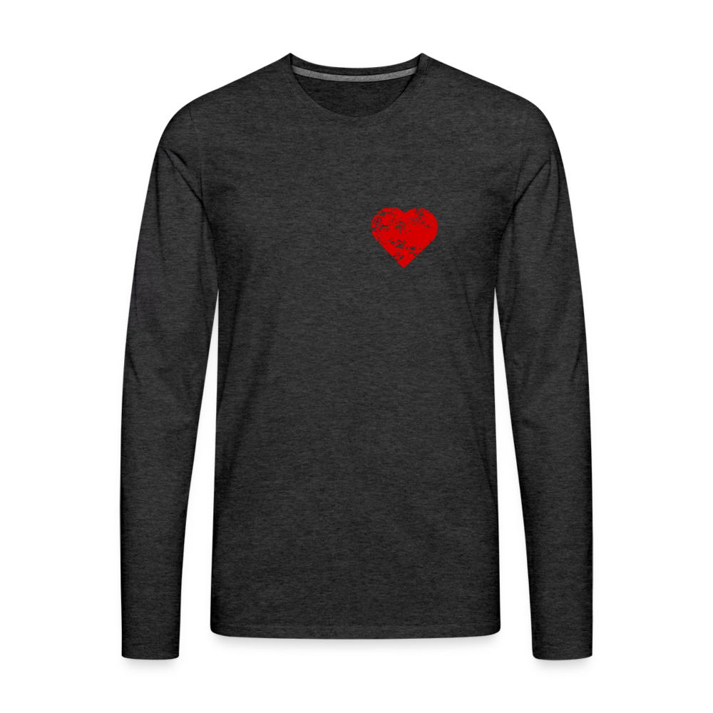 Heart Men's Premium Long Sleeve T-Shirt - charcoal grey