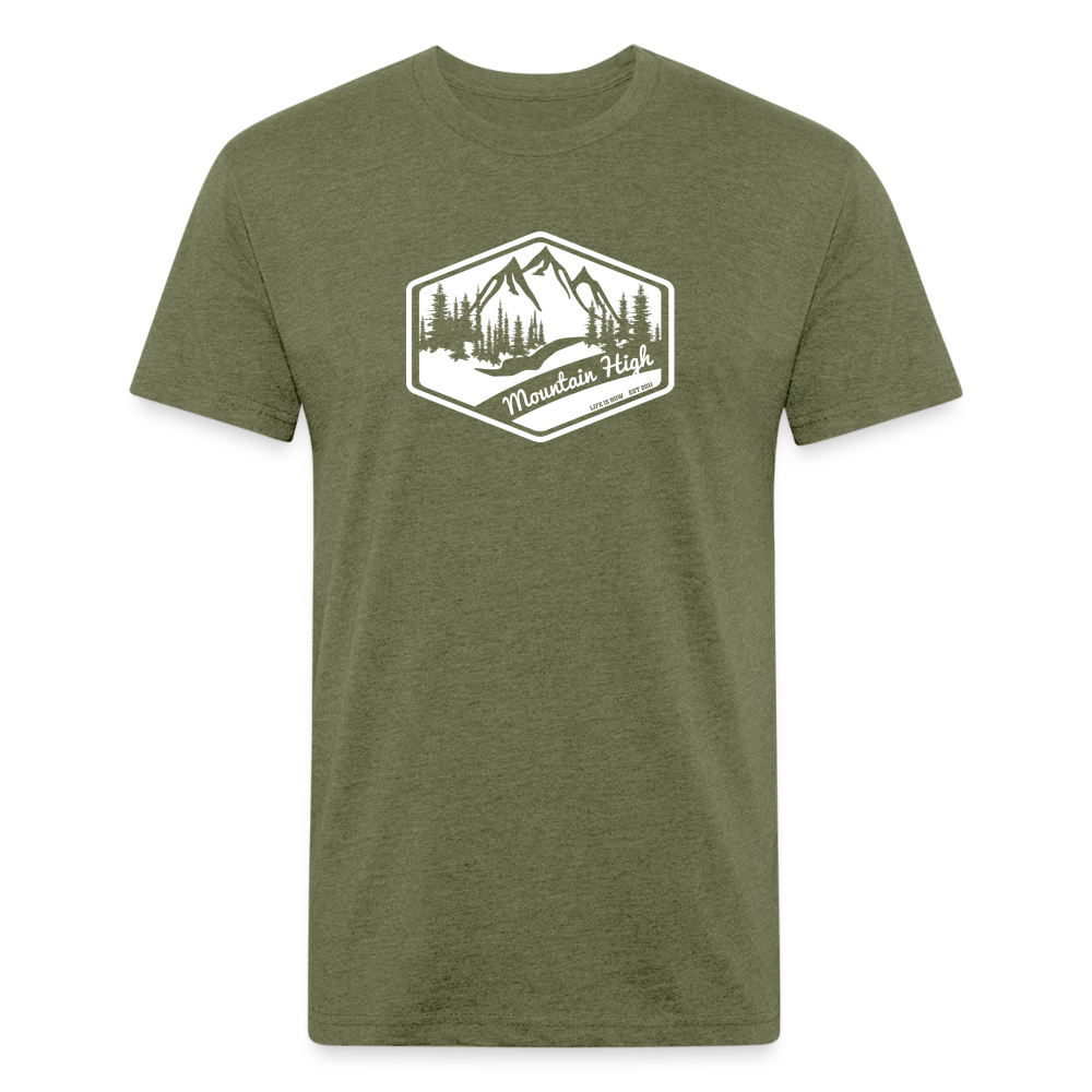 Mountain High Fitted Cotton/Poly T-Shirt - heather military green