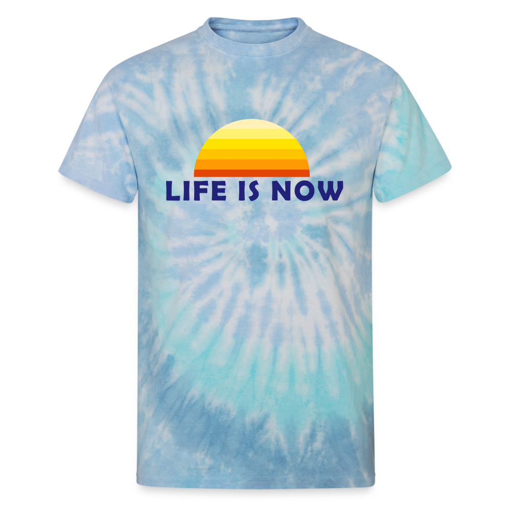 LiFE is NOW Sunset Unisex Tie Dye T-Shirt - blue lagoon