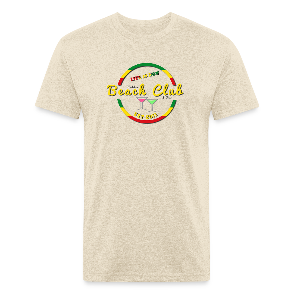 Rasta Beach Club Fitted Cotton/Poly T-Shirt - heather cream