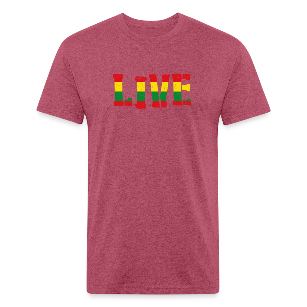 Rasta Live Fitted Cotton/Poly T-Shirt - heather burgundy