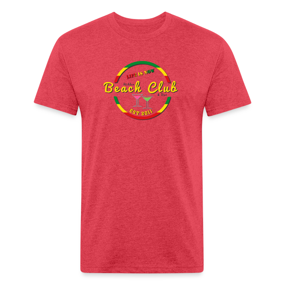 Rasta Beach Club Fitted Cotton/Poly T-Shirt - heather red