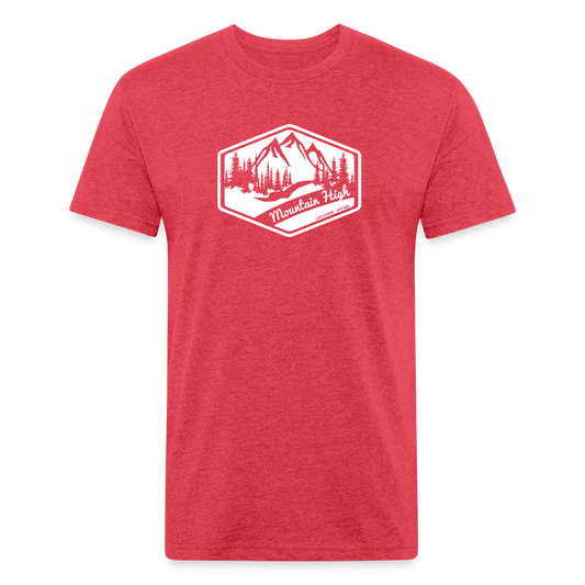 Mountain High Fitted Cotton/Poly T-Shirt - heather red