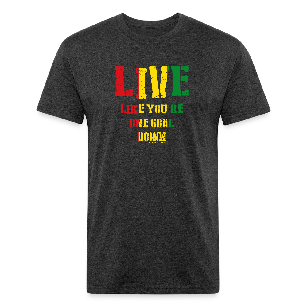Rasta One Goal Down Fitted Cotton/Poly T-Shirt - heather black
