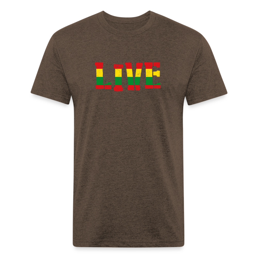 Rasta Live Fitted Cotton/Poly T-Shirt - heather espresso