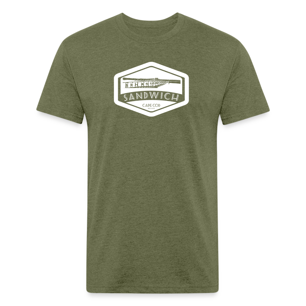 Sandwich Boardwalk Fitted Cotton/Poly T-Shirt - heather military green