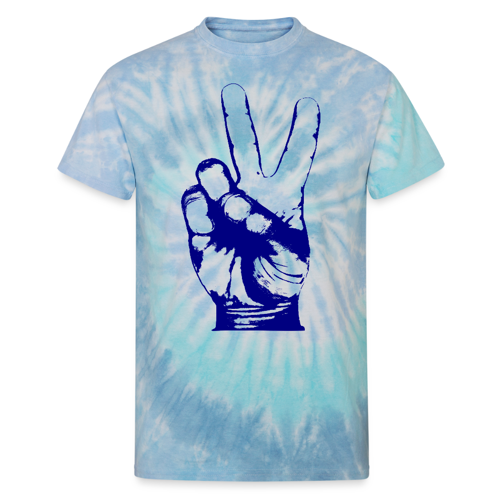 Unisex Tie Dye Peace T-Shirt - blue lagoon
