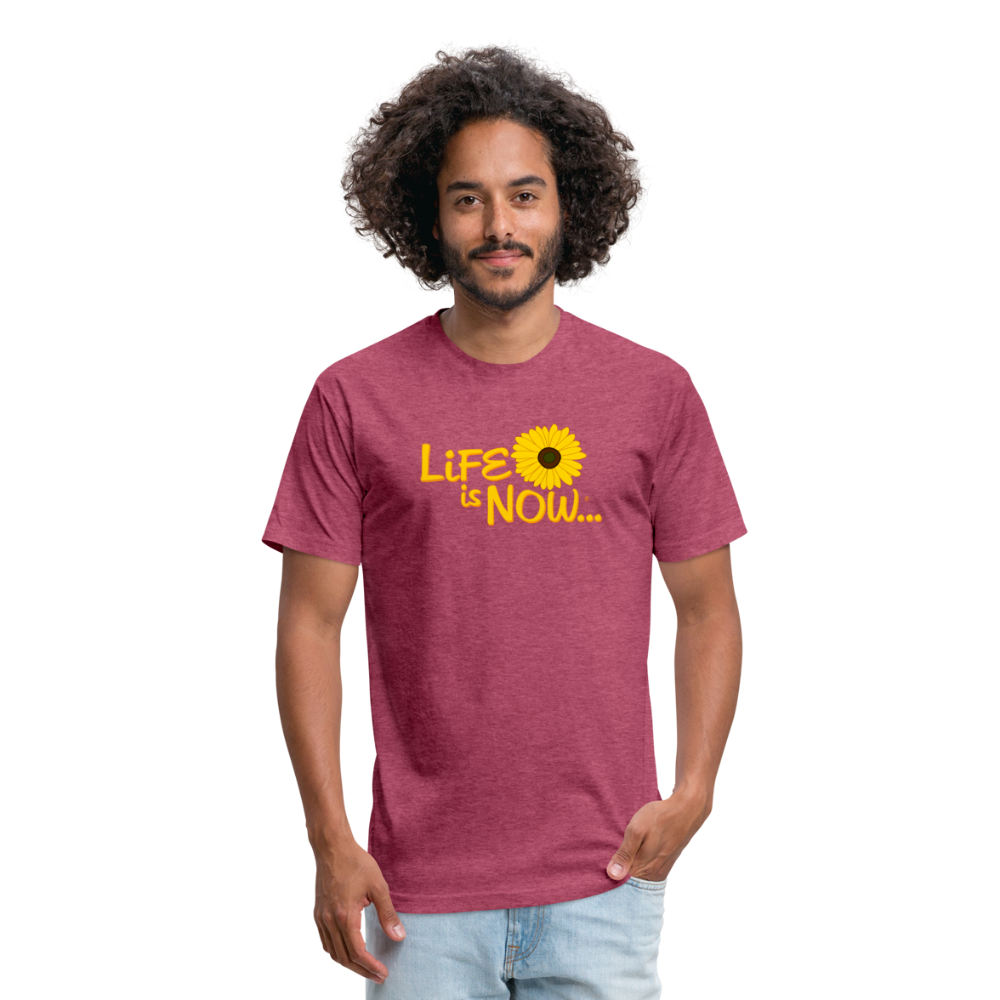 Squiggle Sunflower Fitted Cotton/Poly T-Shirt - heather burgundy