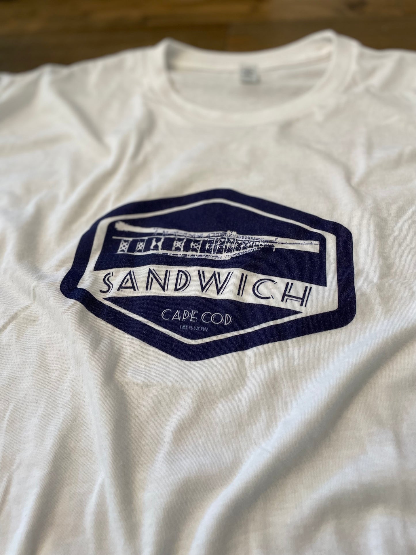 Sandwich Boardwalk Navy Fitted Cotton/Poly T-Shirt