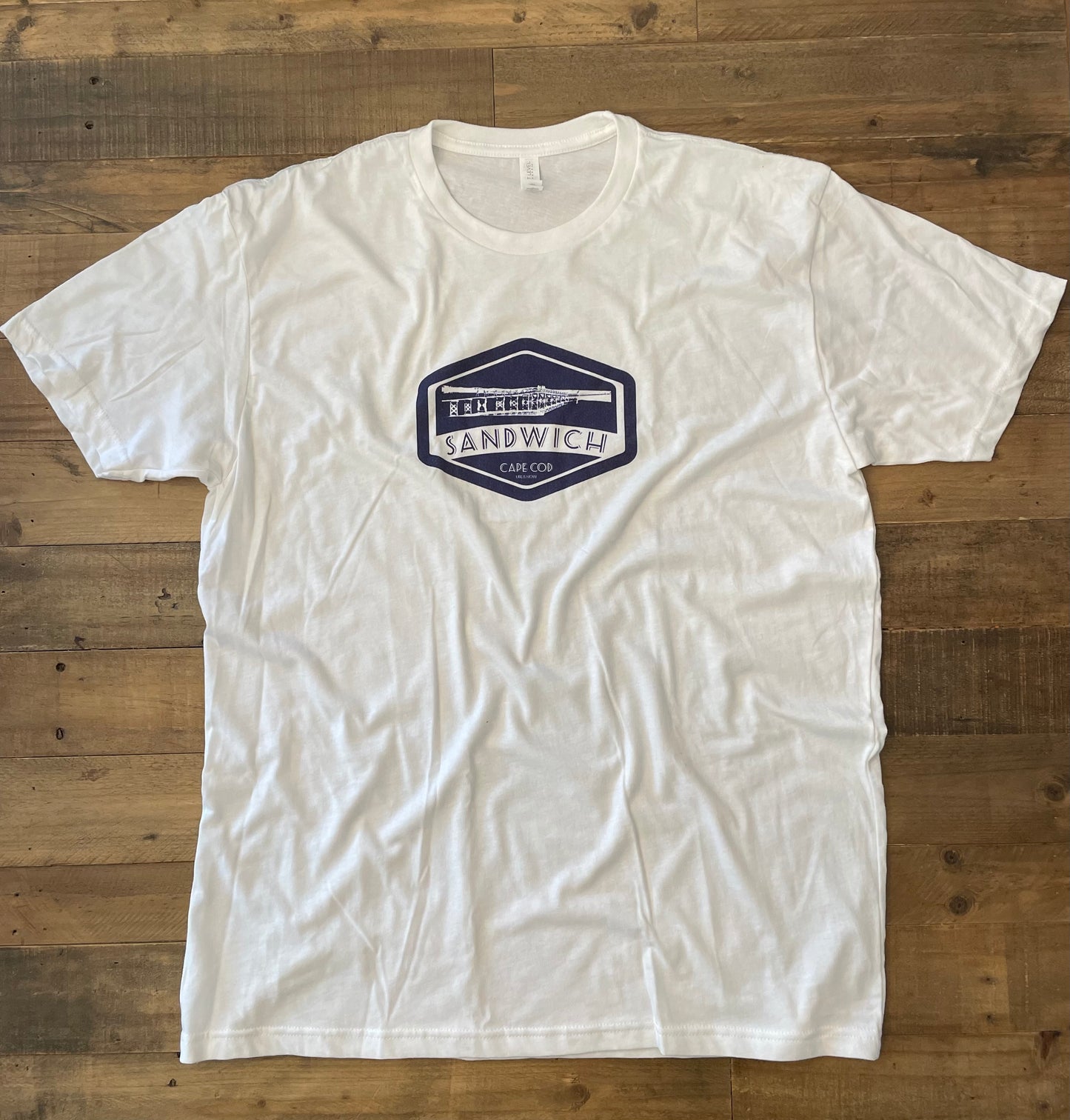 Sandwich Boardwalk Navy Fitted Cotton/Poly T-Shirt