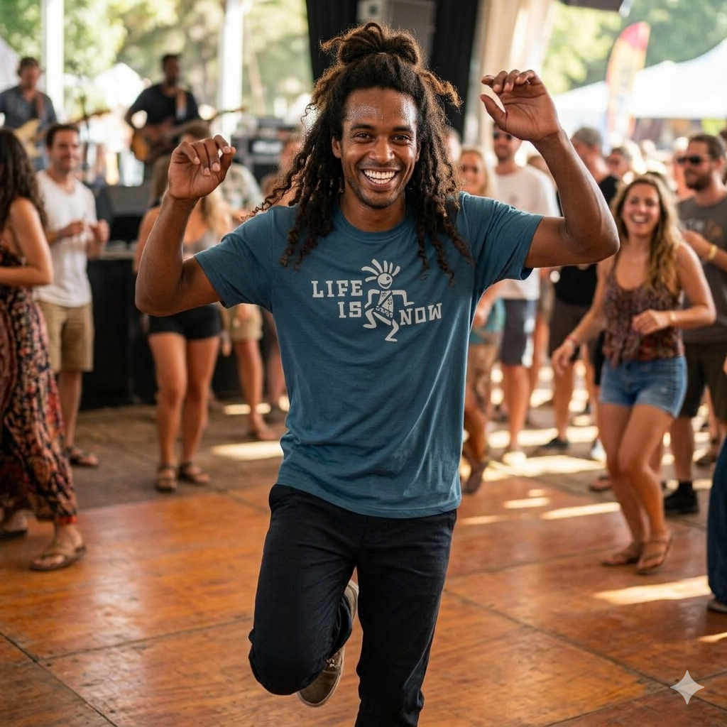 Dancing Petroglyph Triblend Tee (gray)