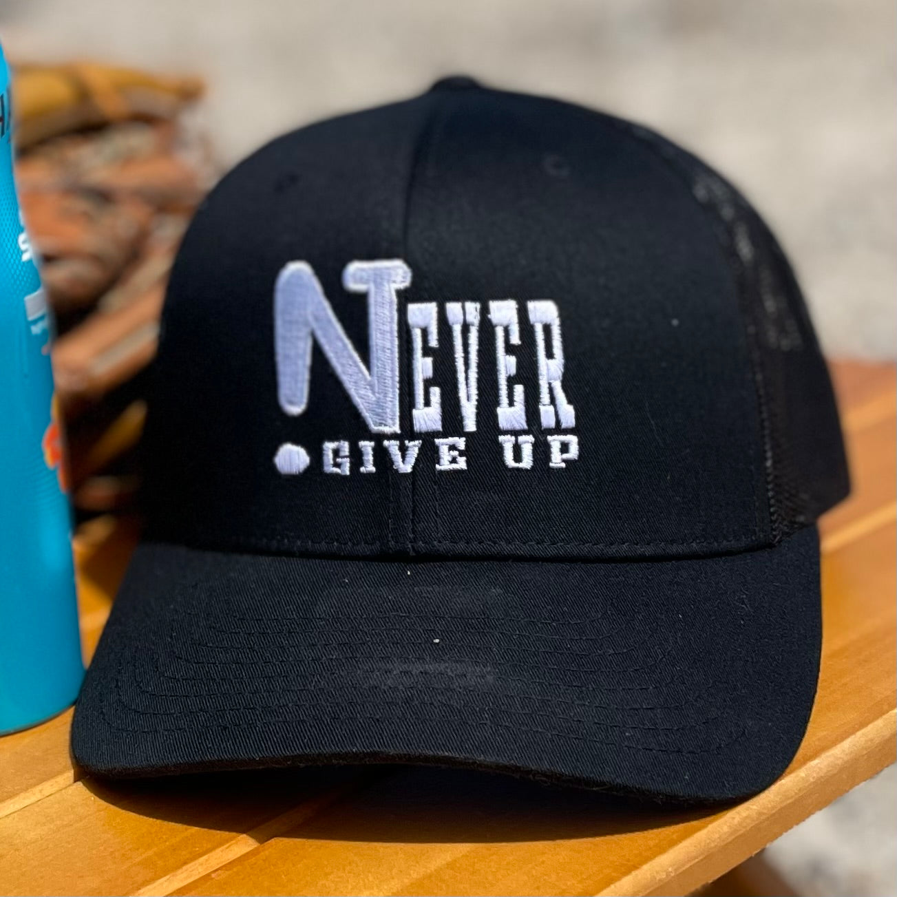 !Never Give Up Trucker Cap