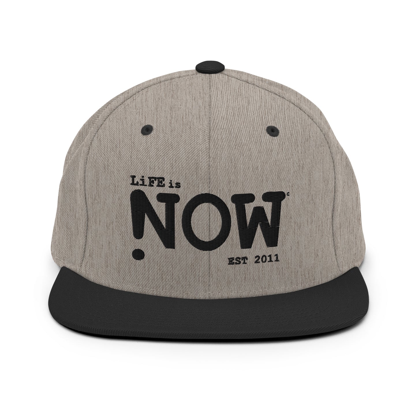 LiFE is NOW Snapback Hat (black embroidery)