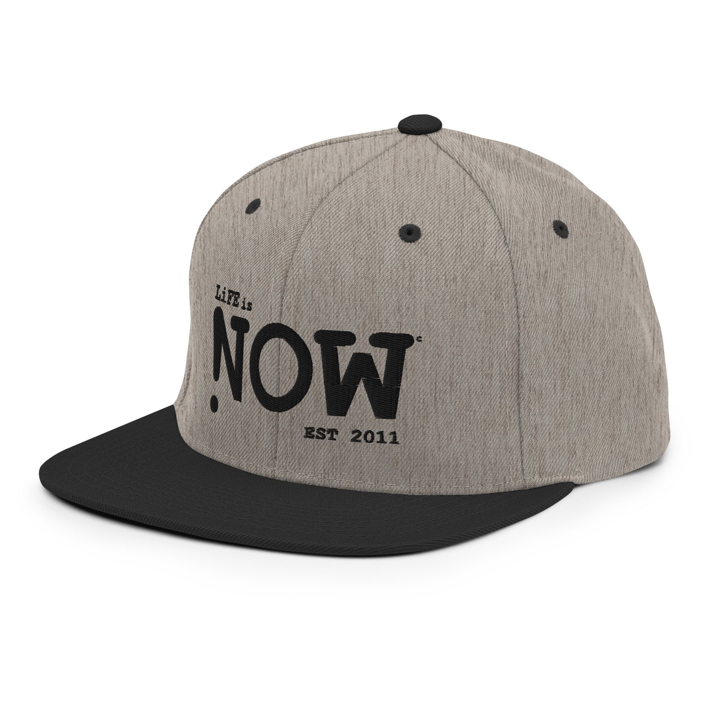 LiFE is NOW Snapback Hat (black embroidery)