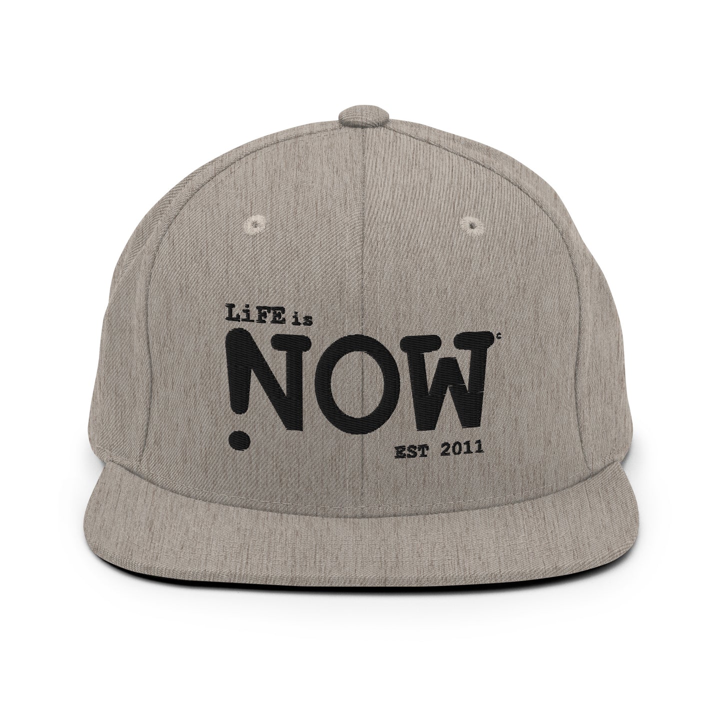 LiFE is NOW Snapback Hat (black embroidery)