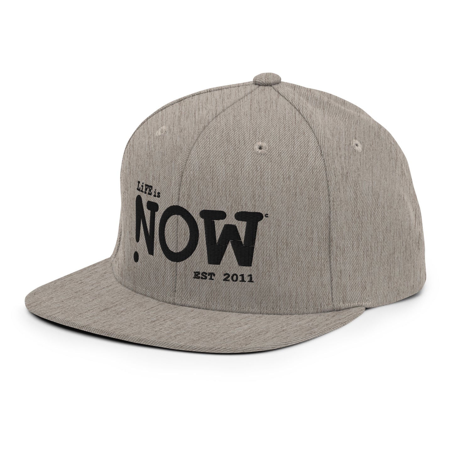 LiFE is NOW Snapback Hat (black embroidery)