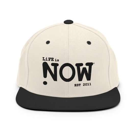 LiFE is NOW Snapback Hat (black embroidery)
